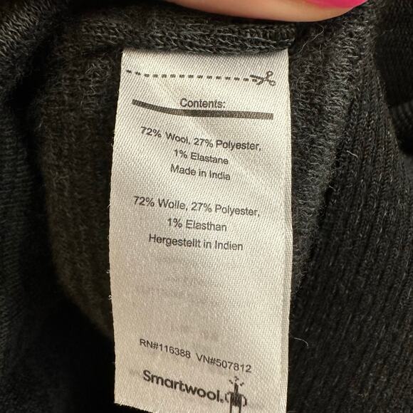 Smartwool Intraknit Merino Sport Pullover Hoodie Black Thumb Holes Size Large - Picture 10 of 12